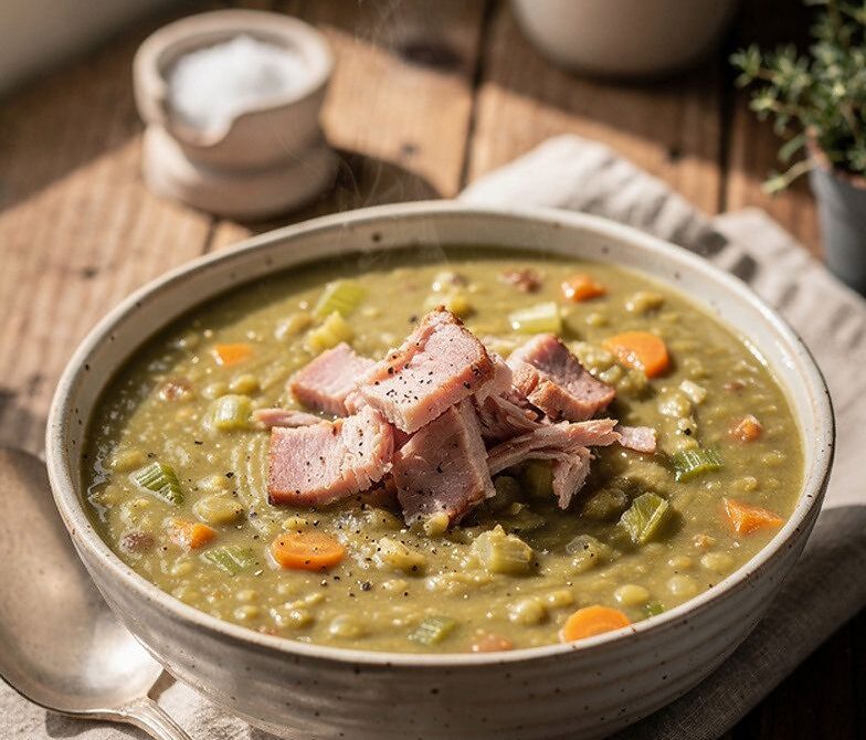 Smoky Split Pea Soup With Ham Bone