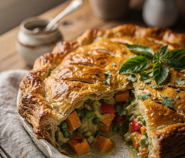 Thai Green Curry Vegetable Pie With Puff Pastry