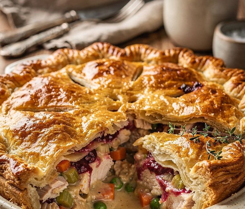 Turkey and Cranberry Pot Pie with Flaky Crust