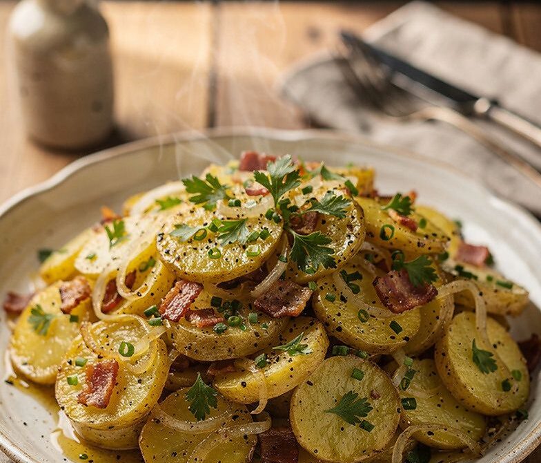 Warm German Potato Salad With Bacon and Vinegar