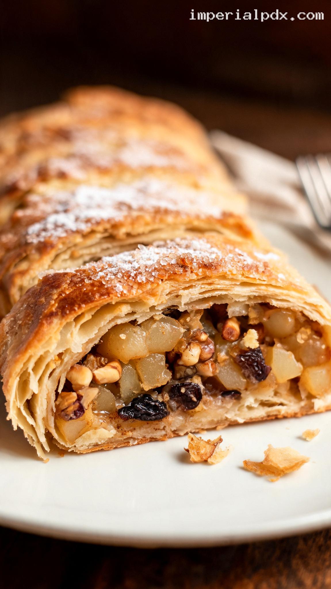 Apple Cinnamon Breakfast Strudel – Closeup