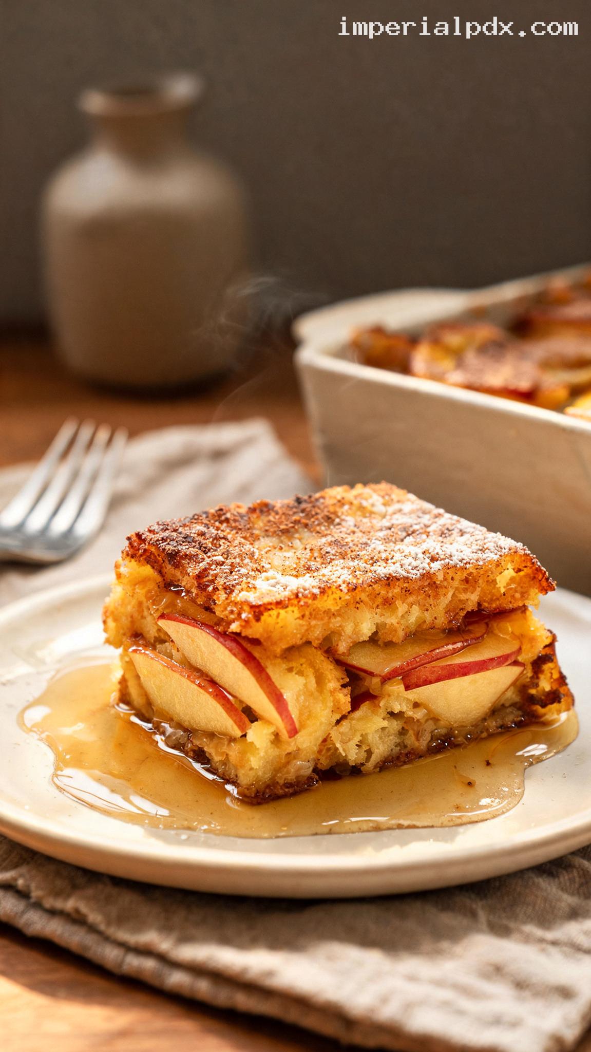 Apple Cinnamon French Toast Bake – Closeup