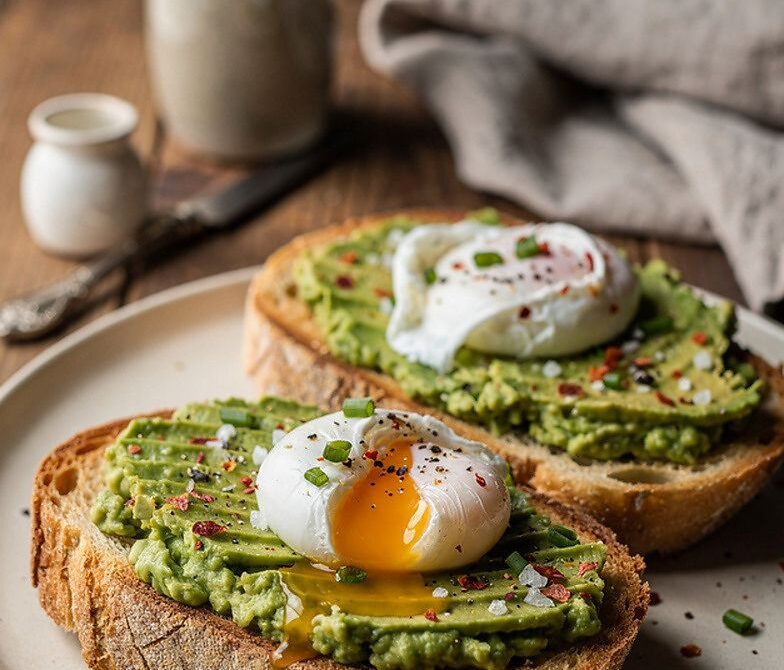 Avocado Toast With Poached Egg and Chili Flakes