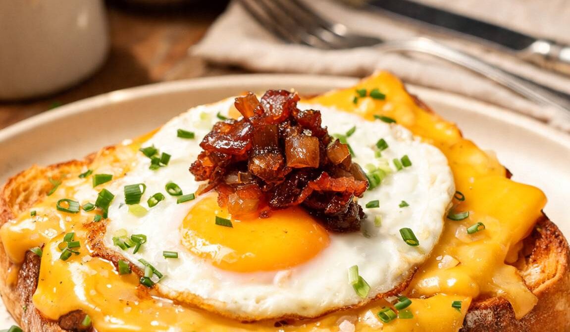 Bacon Jam Egg Toast With Melty Cheese