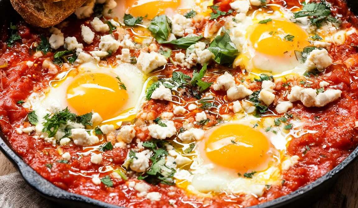 Baked Eggs in Tomato Herb Sauce