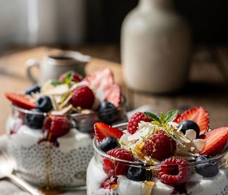 Berry Coconut Chia Pudding With Honey