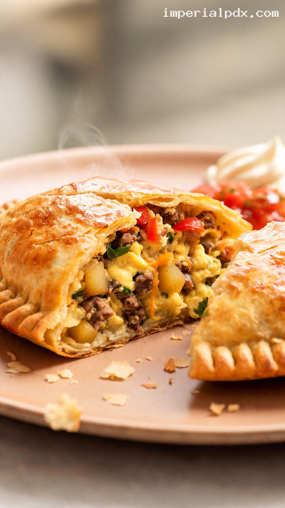 Breakfast Empanadas with Egg and Potato – Closeup