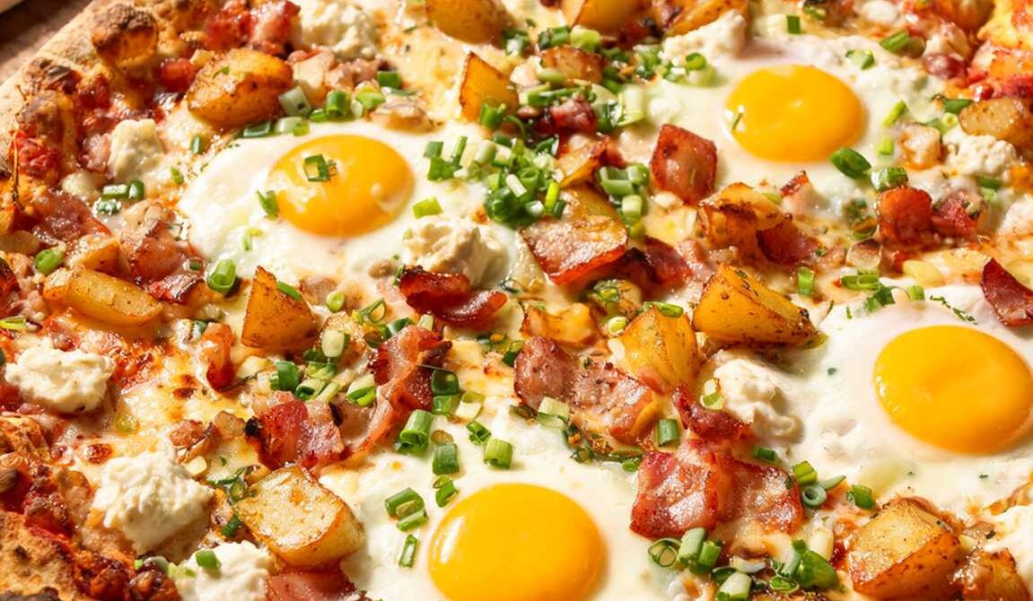 Breakfast Pizza with Eggs and Bacon