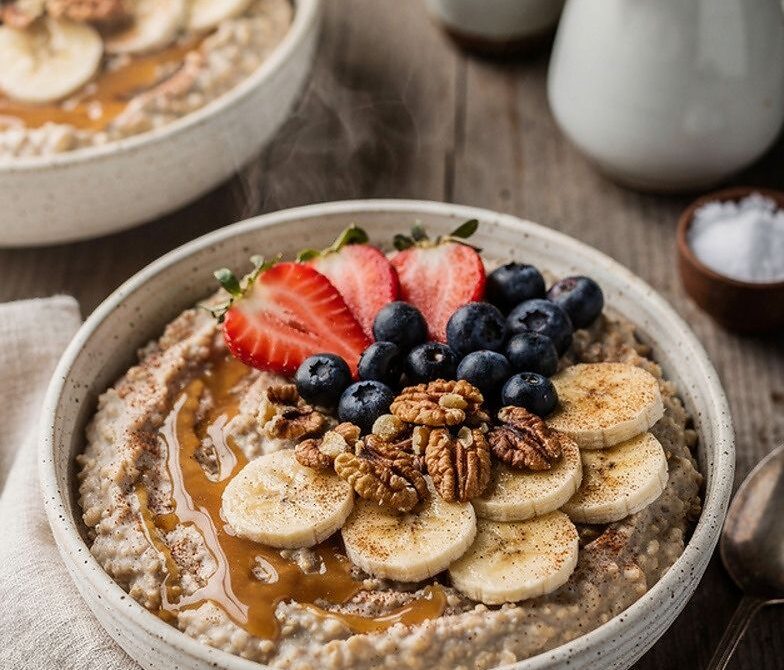 Brown Sugar Oatmeal With Fruit and Nuts