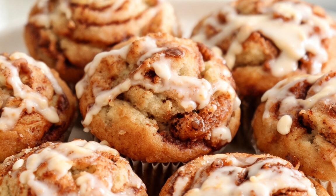 Cinnamon Roll Muffins With Cream Cheese Glaze
