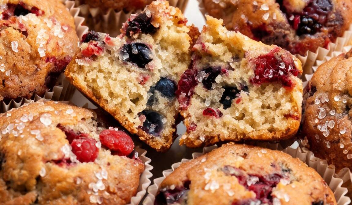 Classic Bakery-Style Mixed Berry Muffins