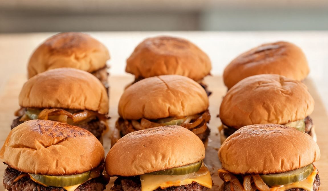 Classic Cheeseburger Slider Trio With Special Sauce