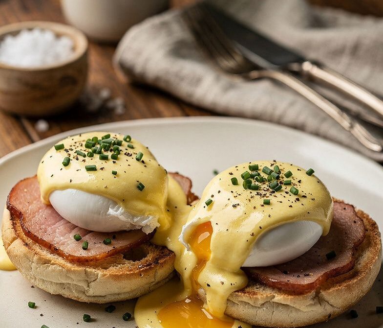 Classic Eggs Benedict With Hollandaise Sauce