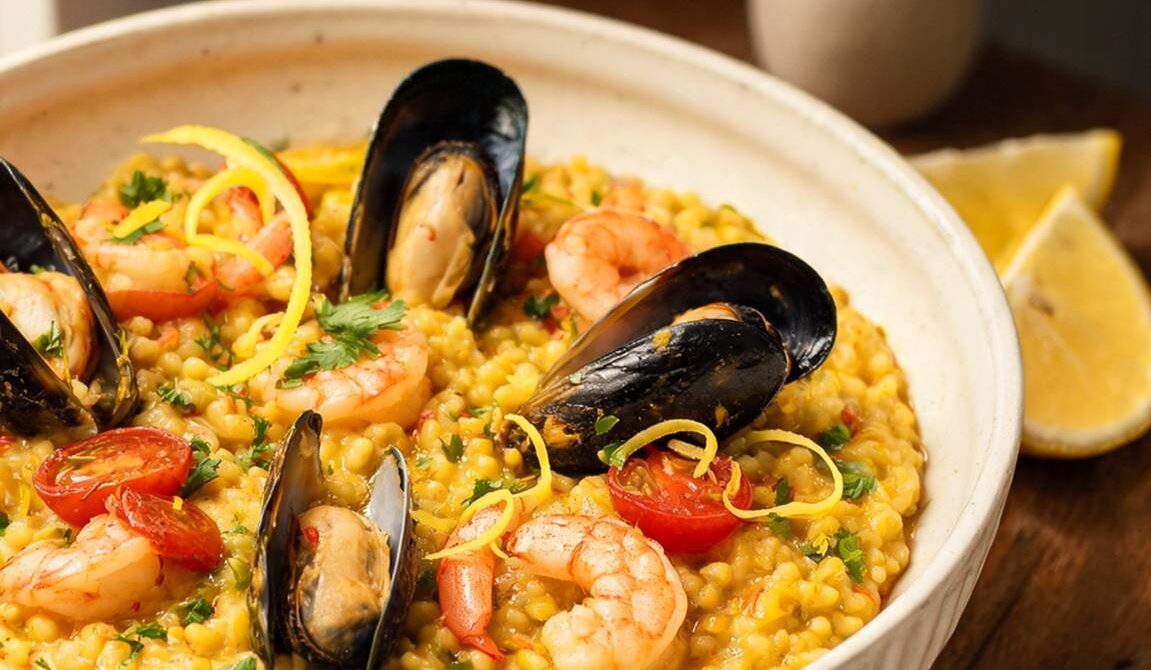 Creamy Mediterranean Saffron Seafood Risotto
