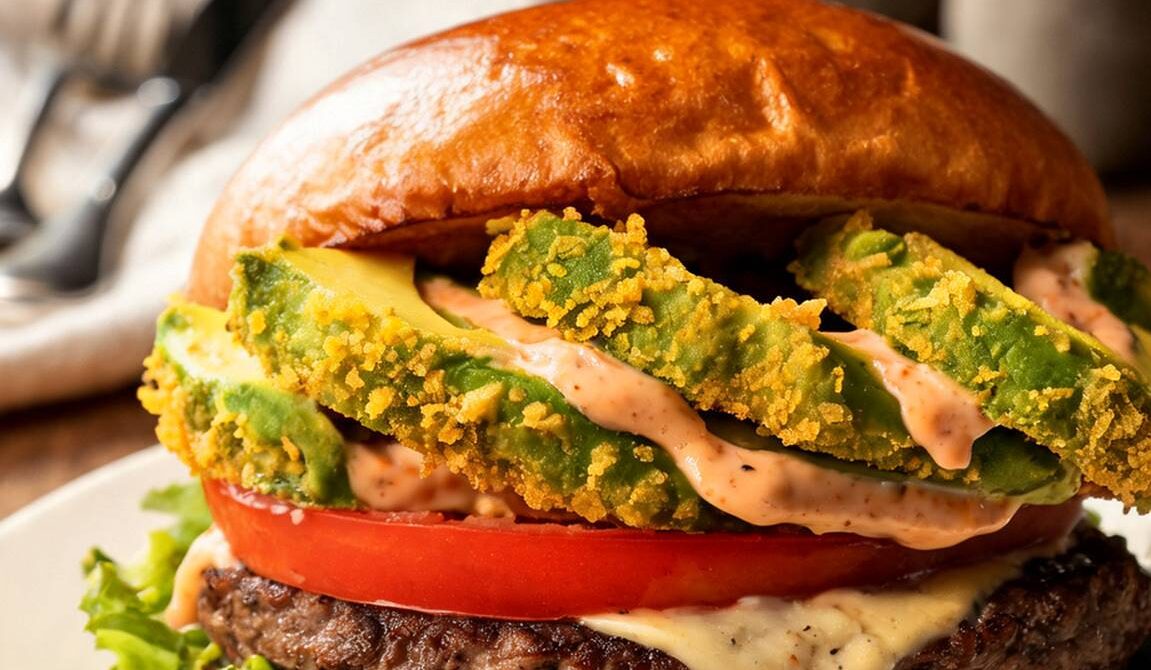 Crispy Avocado Burger With Chipotle Mayo
