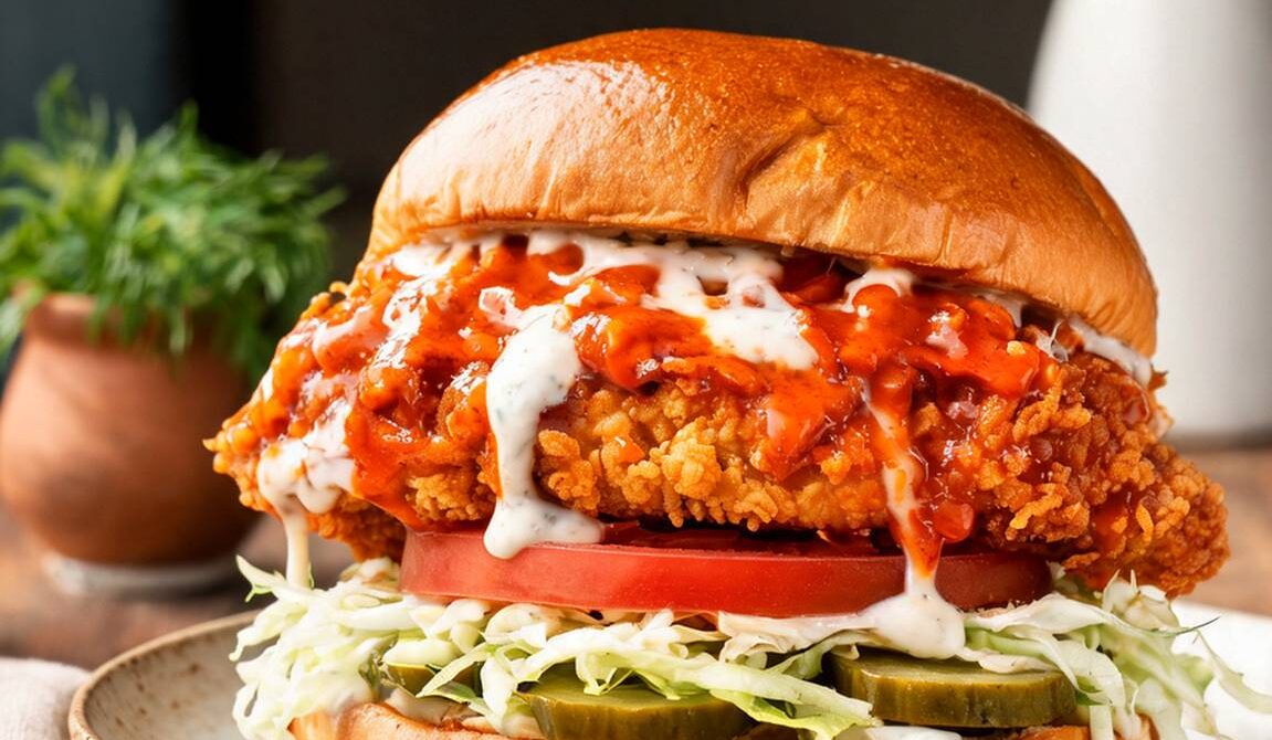 Crispy Buffalo Chicken Ranch Burger
