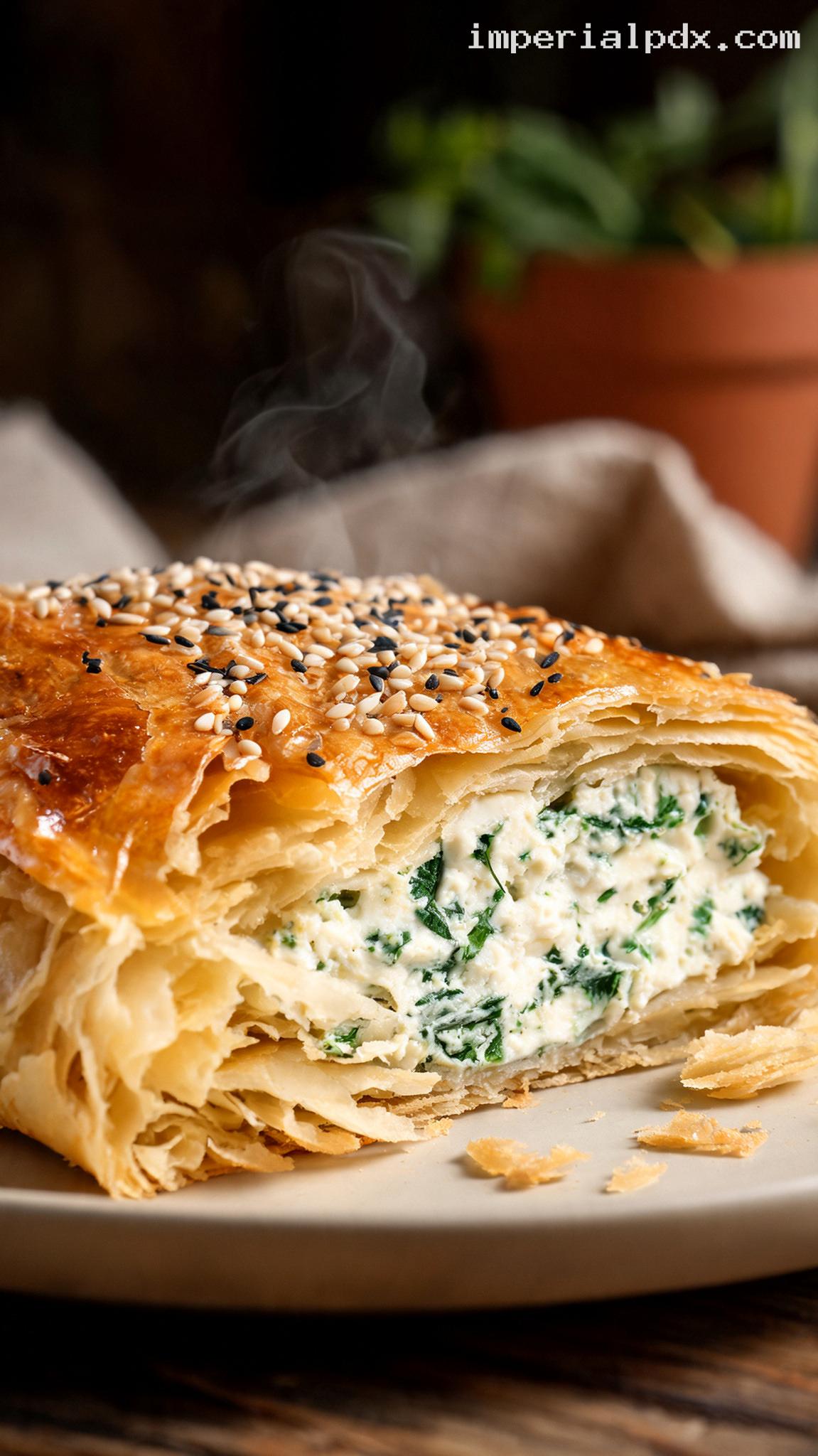 Crispy Cheese Börek With Flaky Phyllo – Closeup