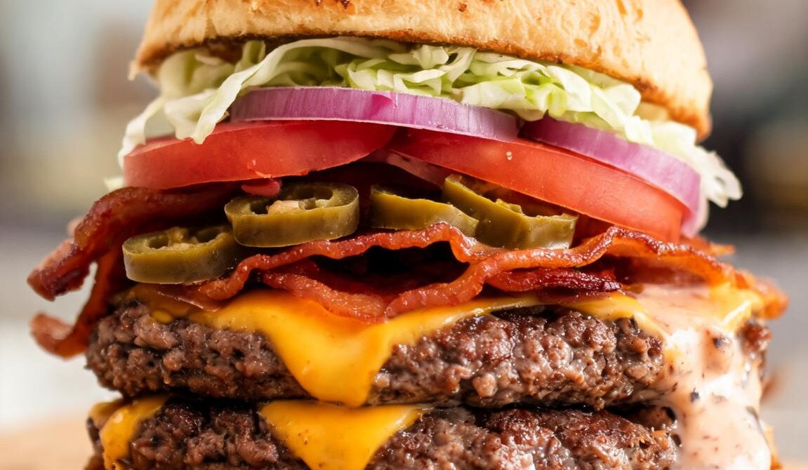 Double Bacon Jalapeño Burgers With Chipotle Ranch