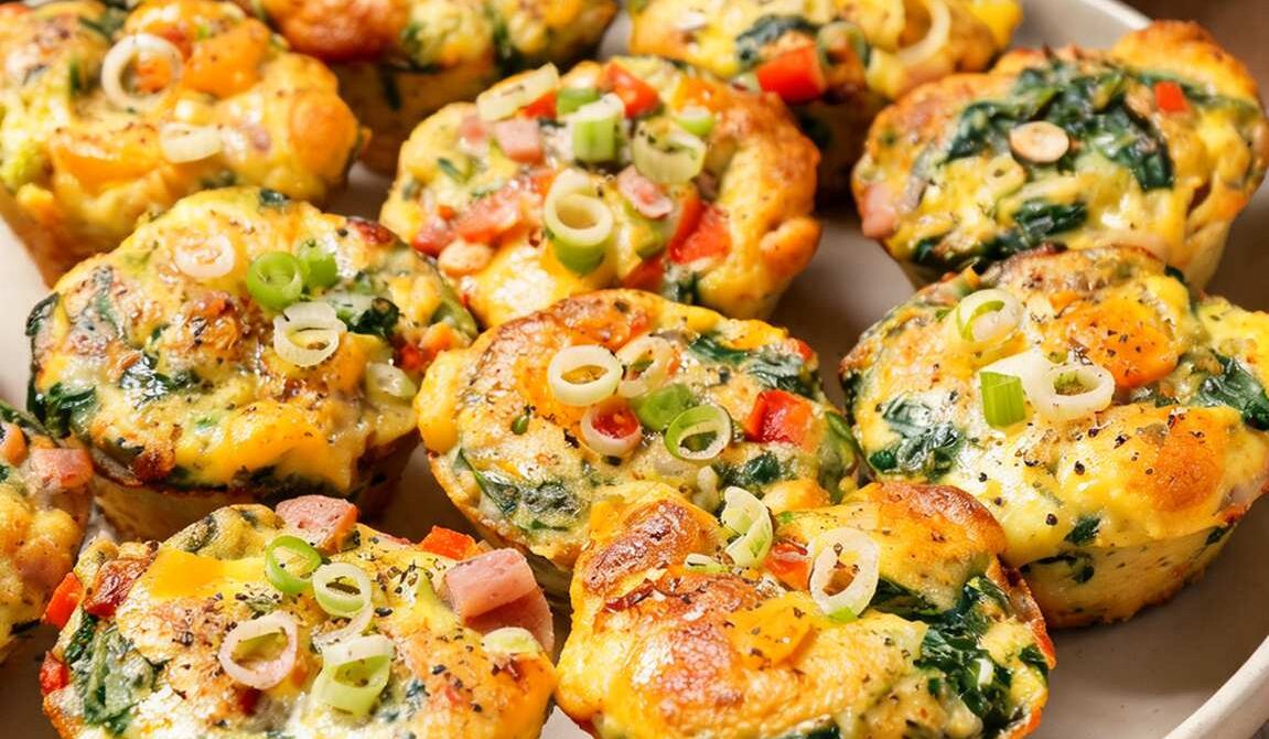 Easy Spinach Cheddar Egg Muffins