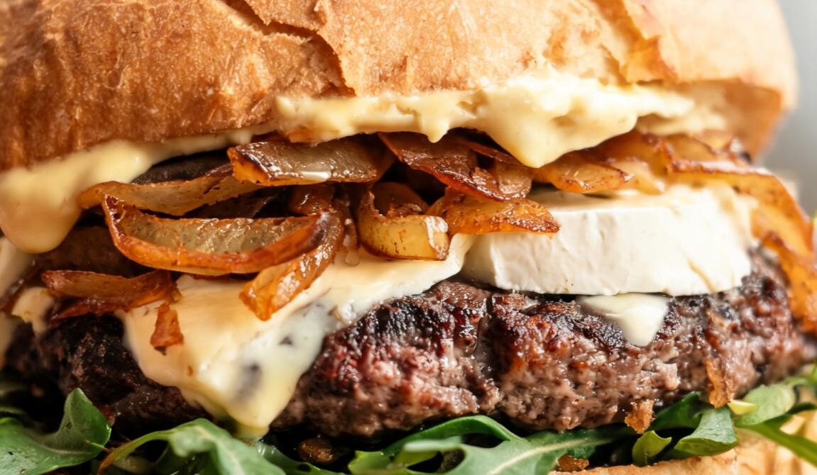 French Bistro Burger With Brie and Dijon Aioli