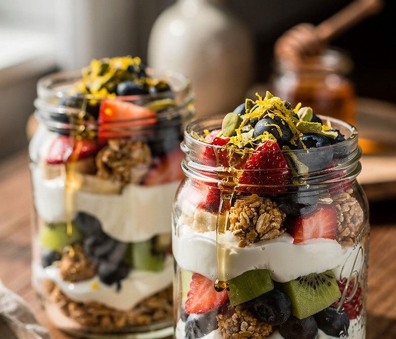 Greek Yogurt Parfait With Granola and Fresh Fruit
