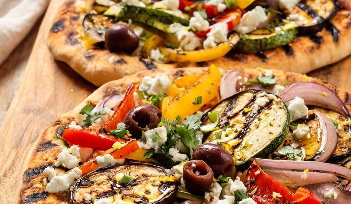 Grilled Vegetable and Feta Flatbread
