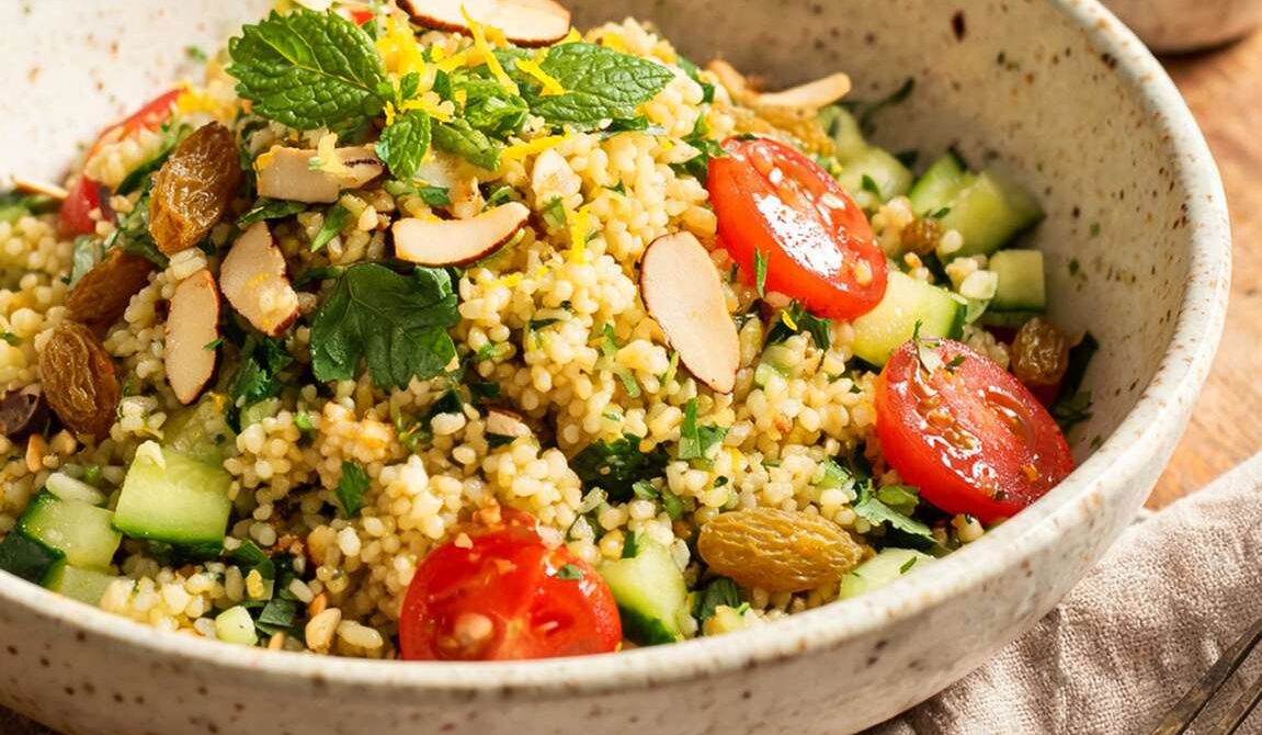 Herbed Couscous Salad with Raisins and Almonds