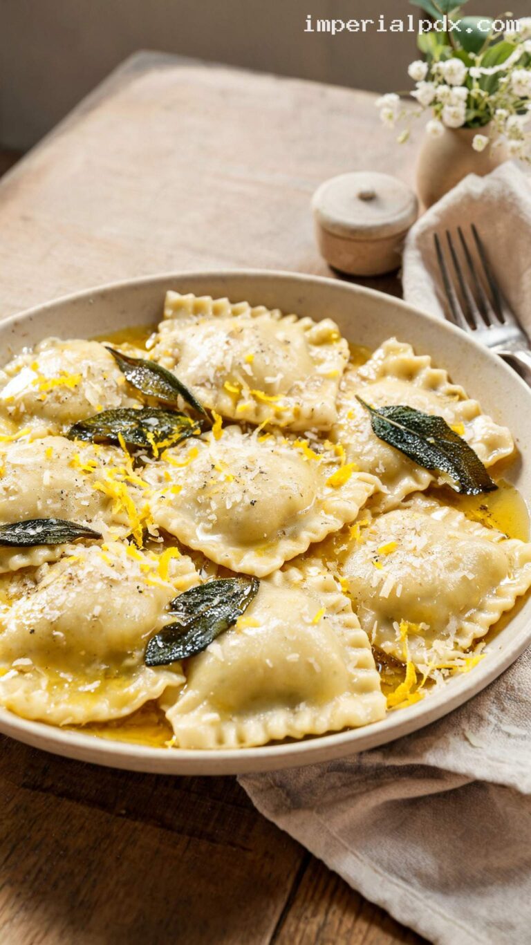 Lemon Ricotta Ravioli With Sage Butter – Imperial Recipes