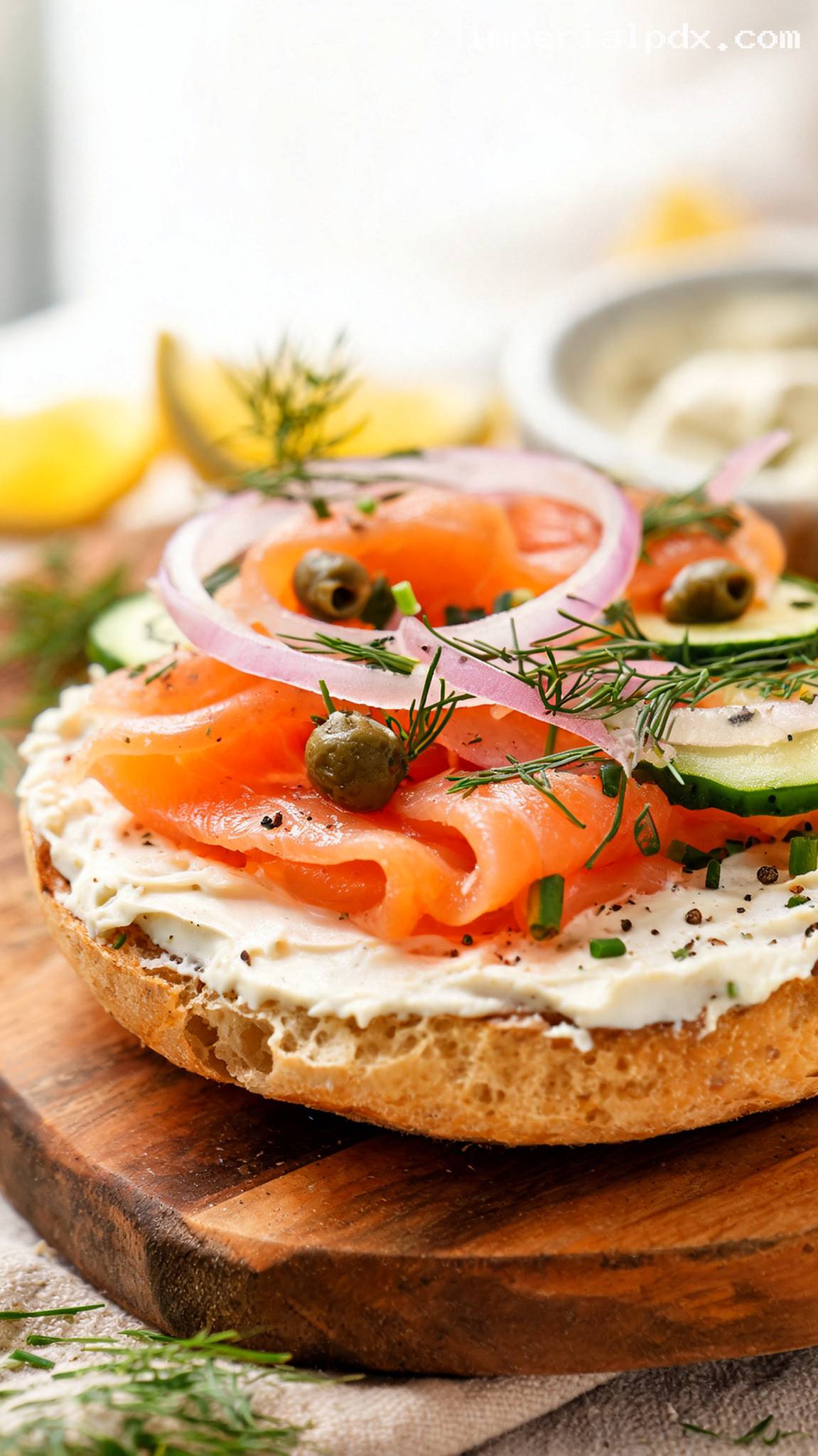Lox and Bagel Breakfast Board – Closeup