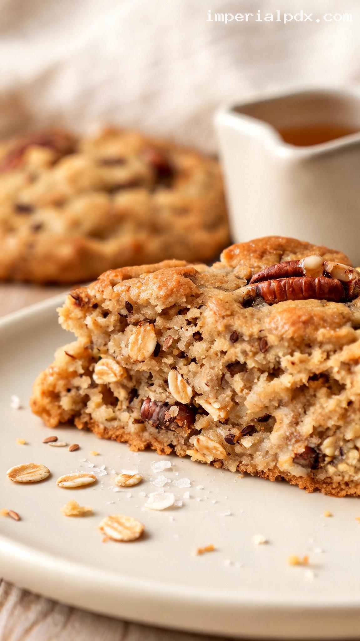 Maple Pecan Oatmeal Breakfast Cookies – Closeup