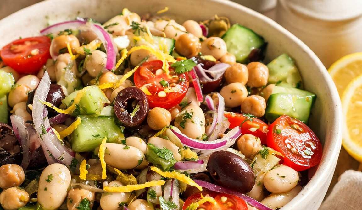 Mediterranean Bean Salad With Olives and Herbs