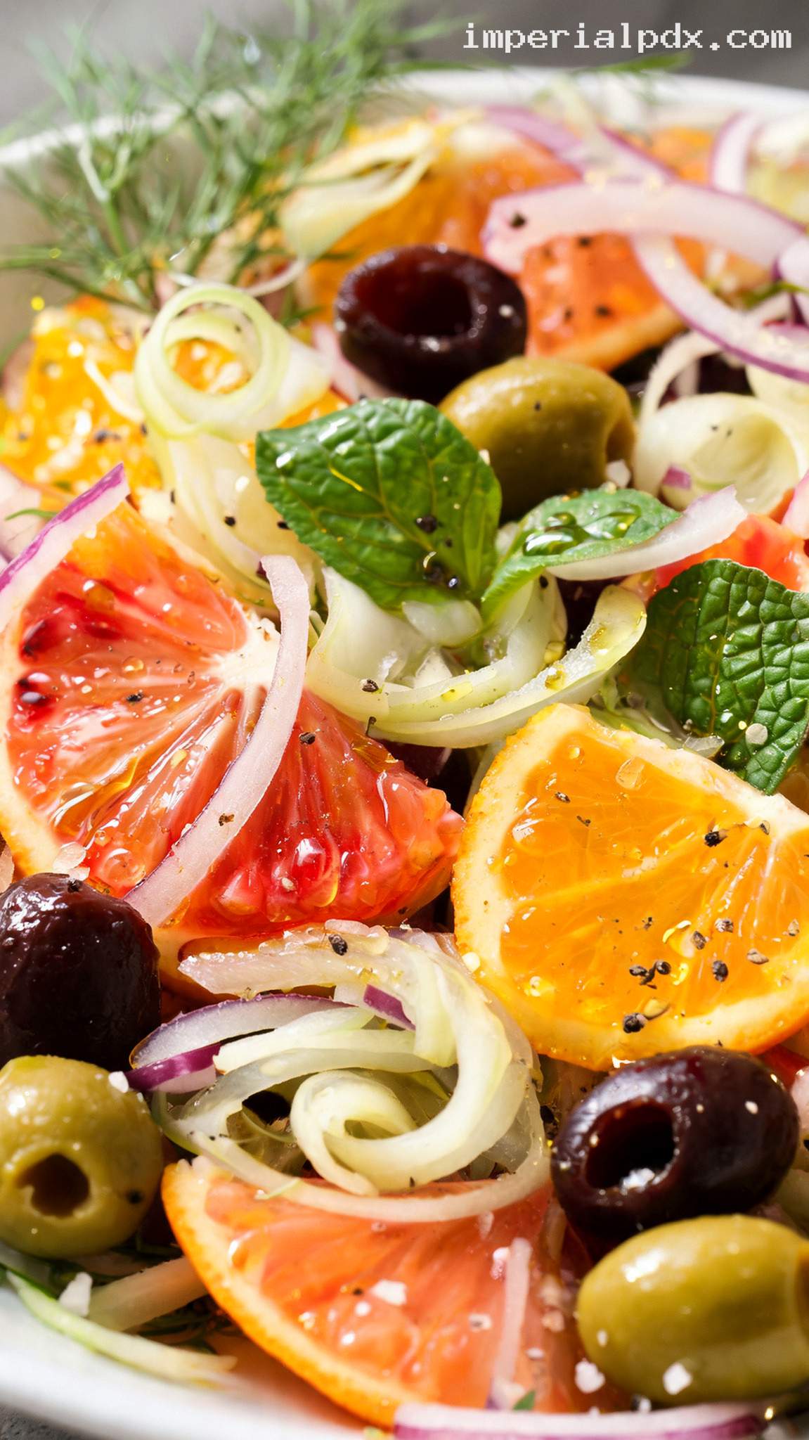Mediterranean Orange, Olive, and Fennel Salad – Closeup