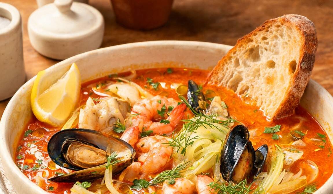 Mediterranean Seafood Stew With Fennel and Saffron