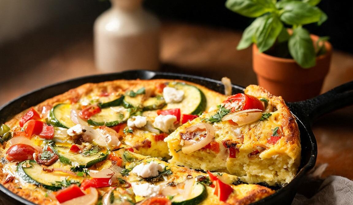 Mediterranean Vegetable Frittata With Feta