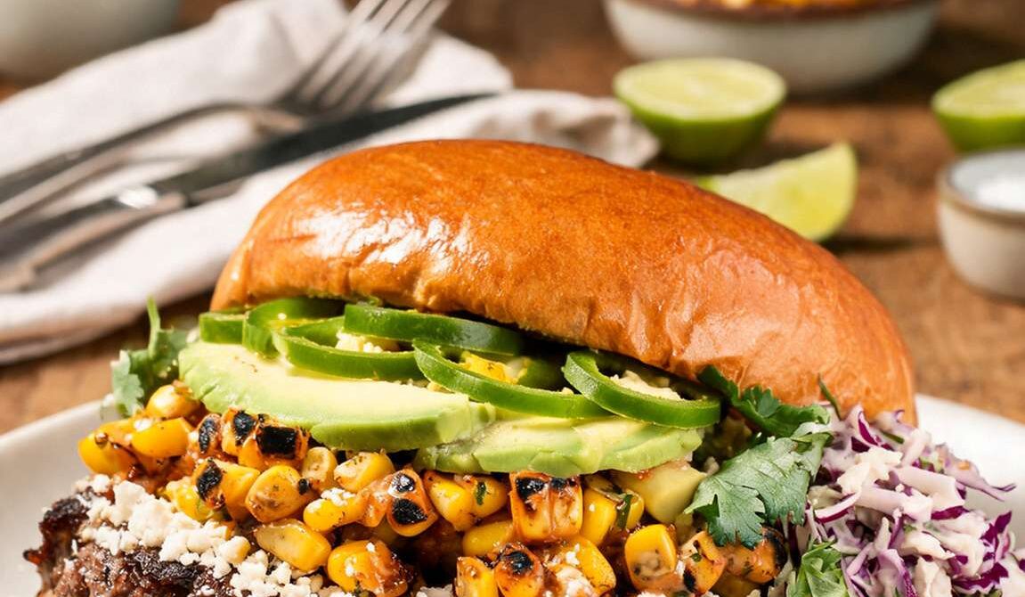Mexican Street Corn Burgers With Chipotle Mayo