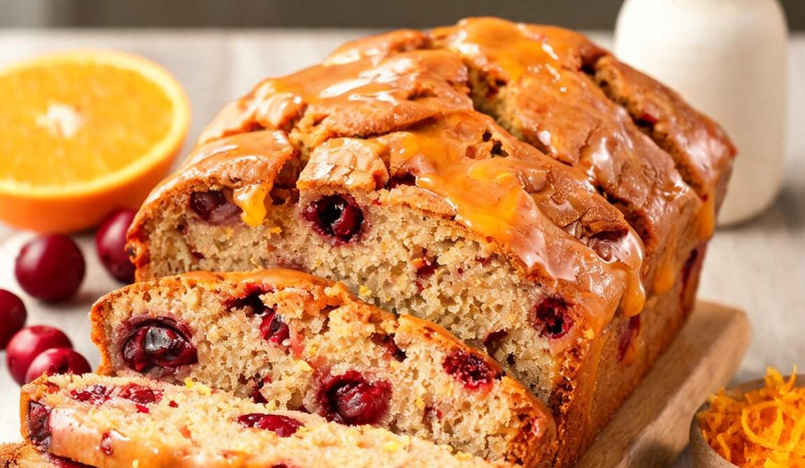 Moist Cranberry Orange Breakfast Loaf
