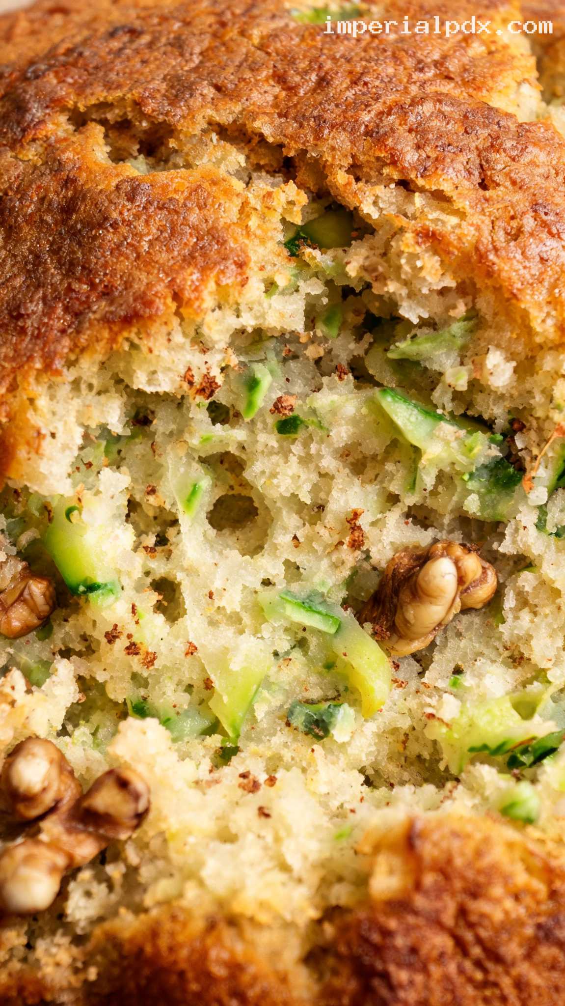 Moist Zucchini Walnut Muffins With Warm Spices – Closeup