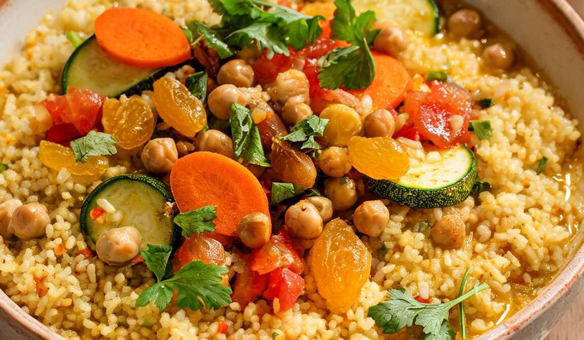 Moroccan Vegetable Couscous With Chickpeas