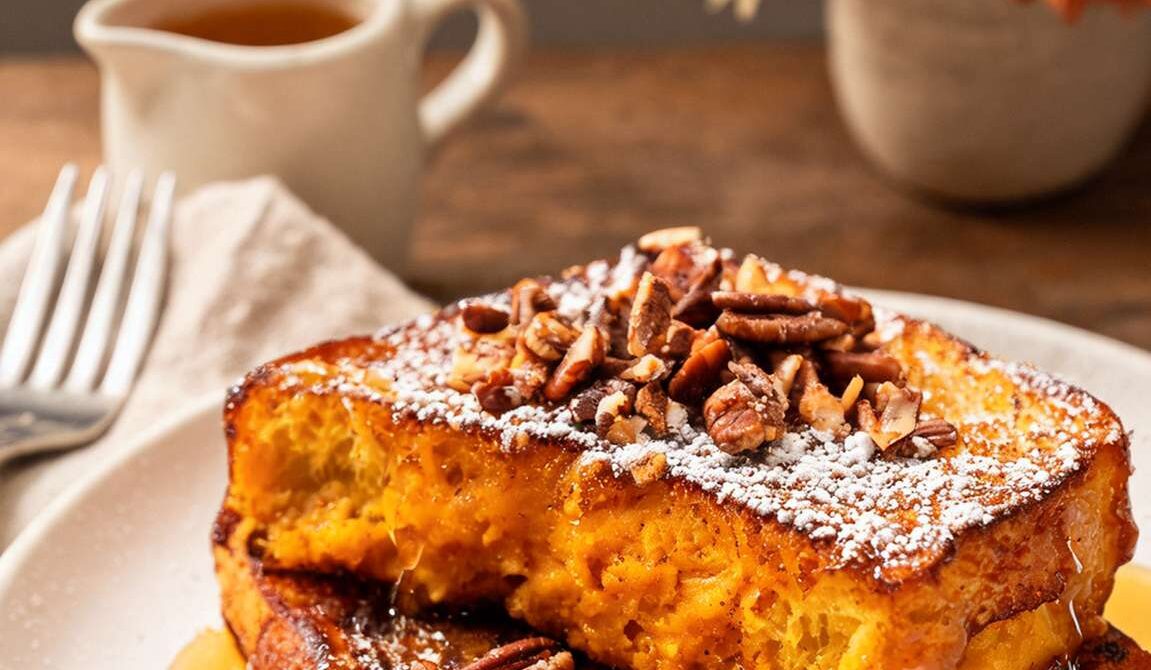 Pumpkin French Toast With Spiced Syrup