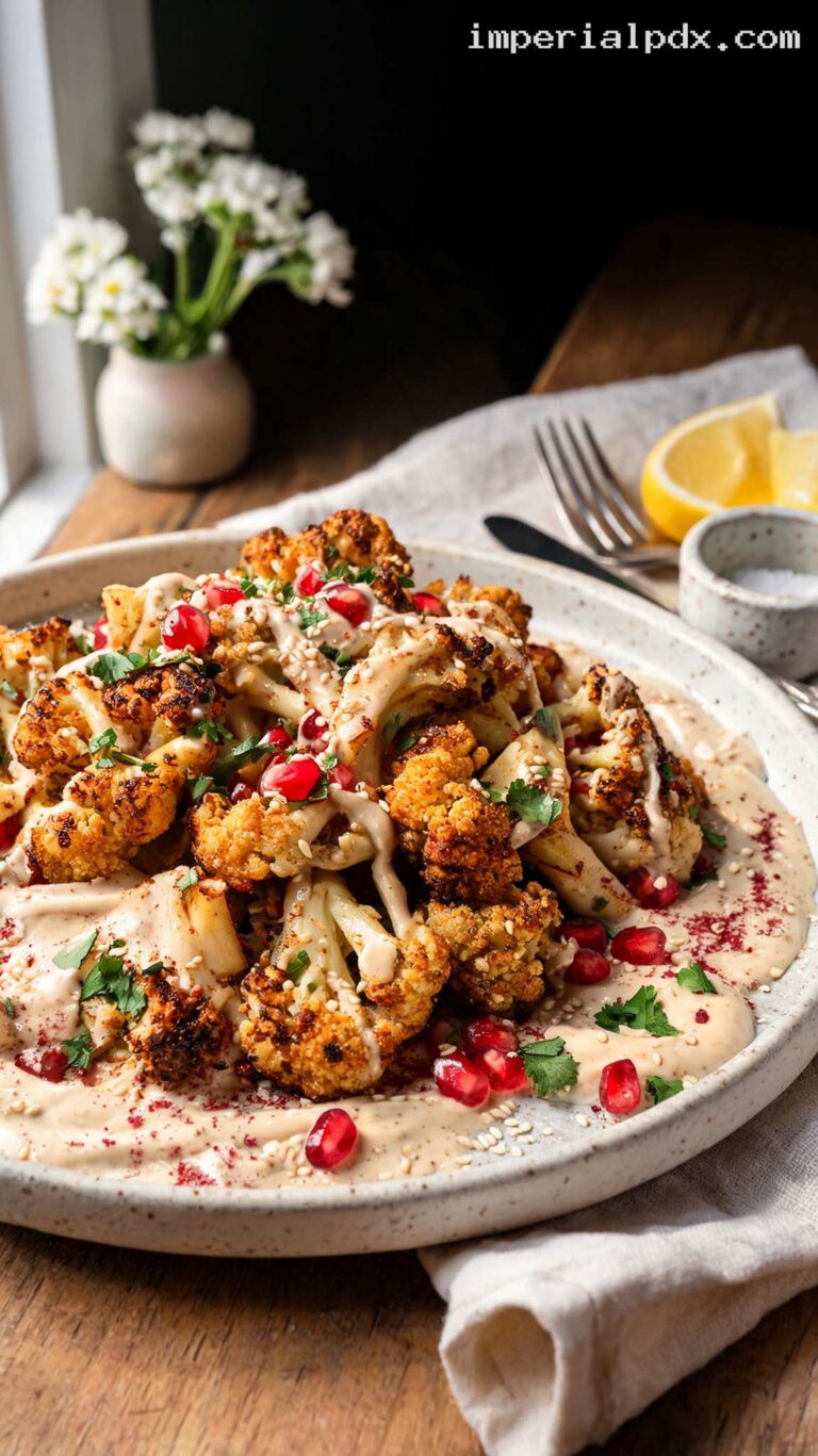 Roasted Cauliflower with Tahini and Pomegranate – Imperial Recipes