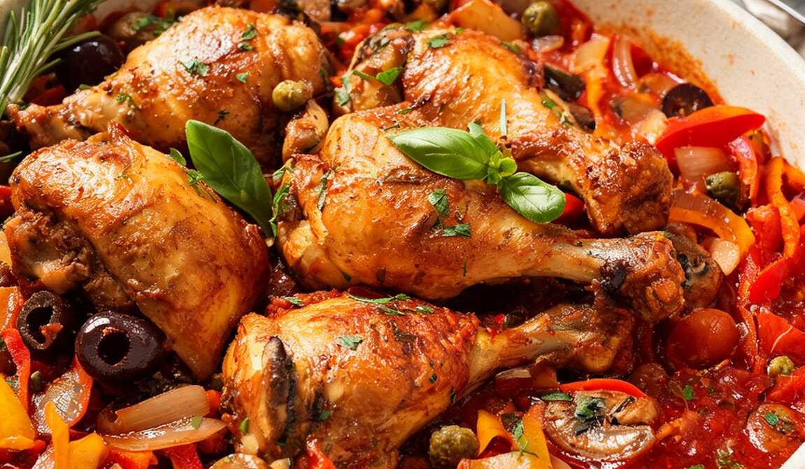 Rustic Chicken Cacciatore with Peppers and Herbs
