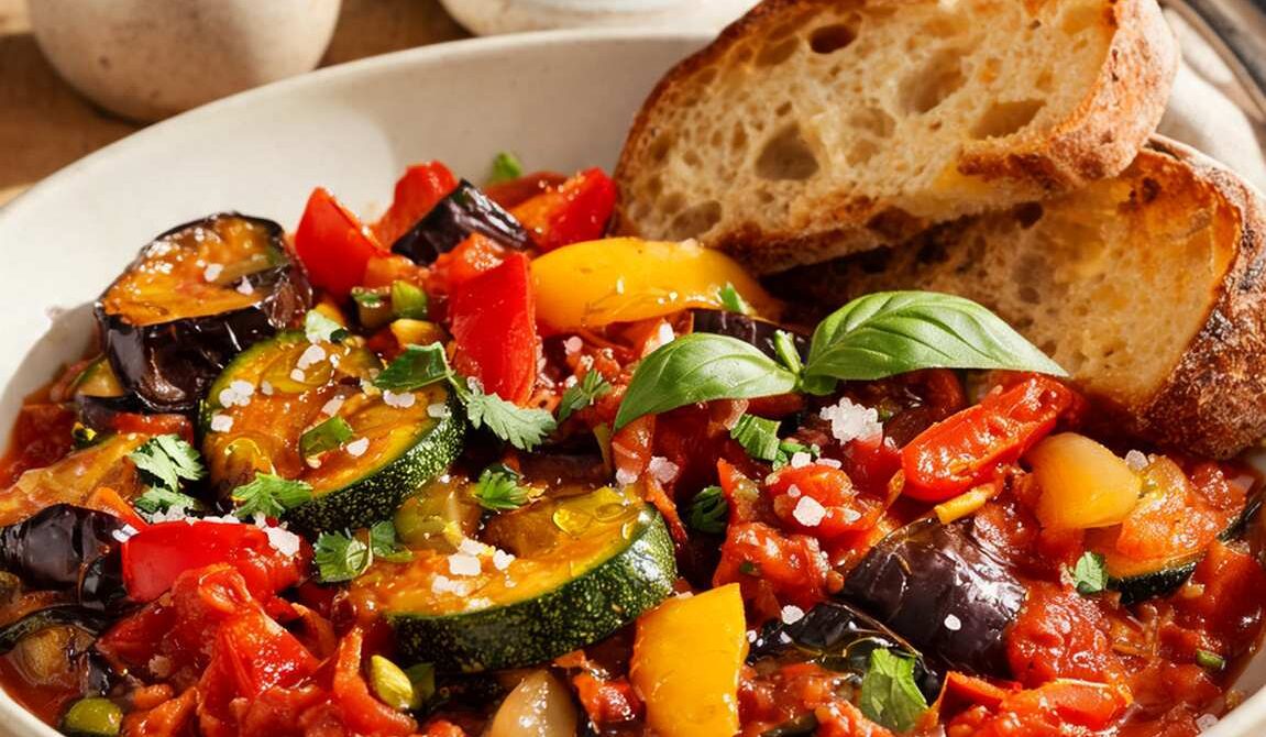 Rustic Ratatouille With Crusty Bread