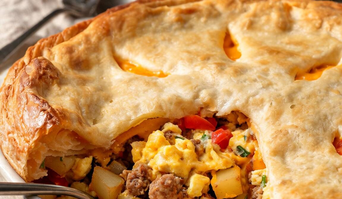 Sausage and Egg Breakfast Pot Pie