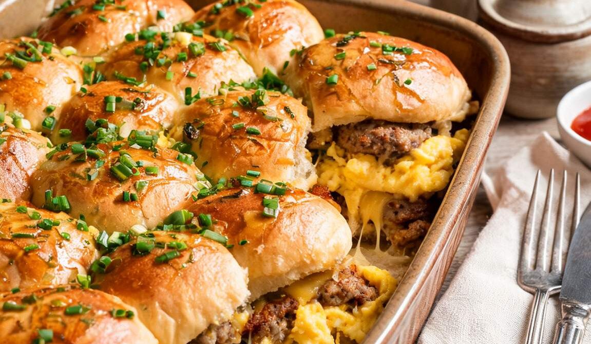 Sausage, Egg, and Cheese Breakfast Sliders