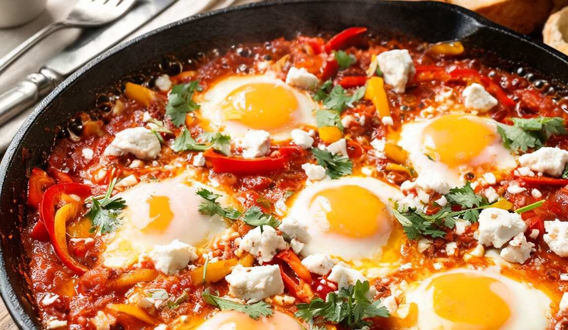 Shakshuka with Peppers and Feta