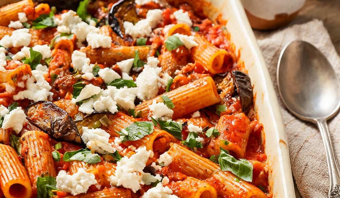Sicilian Baked Pasta with Eggplant and Ricotta Salata