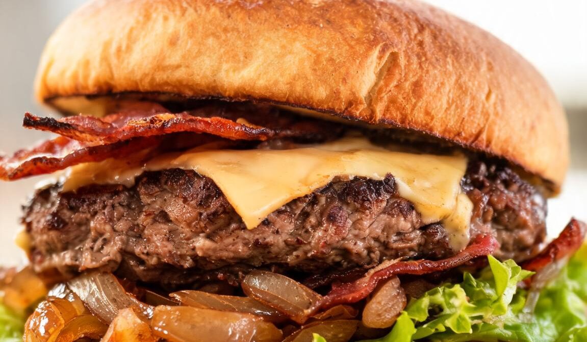 Smoked Gouda Bacon Burger With Barbecue Aioli