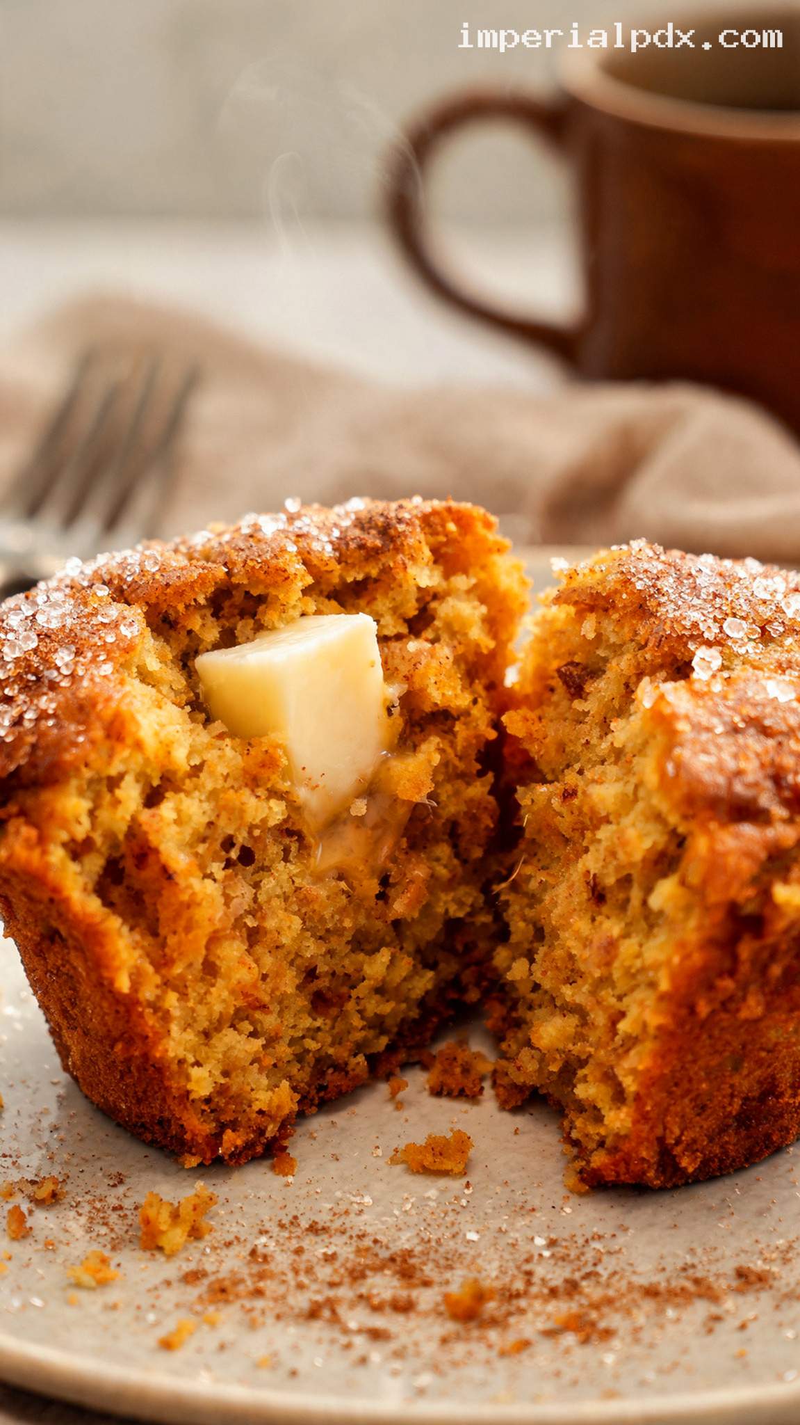 Soft Pumpkin Spice Muffins – Closeup