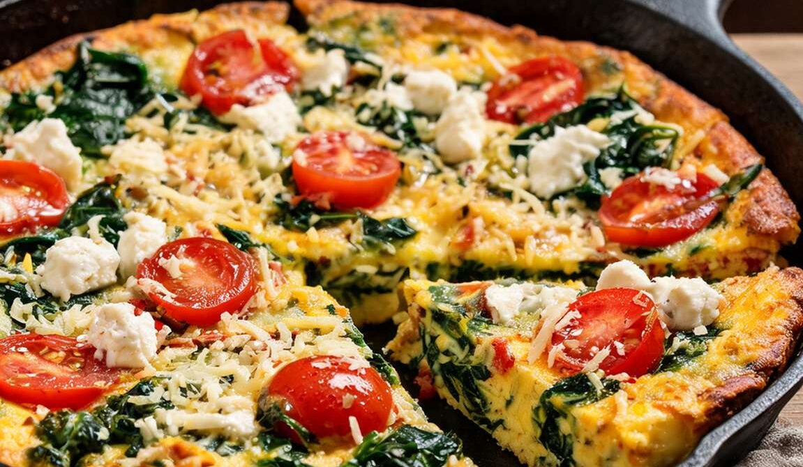 Spinach and Tomato Baked Frittata