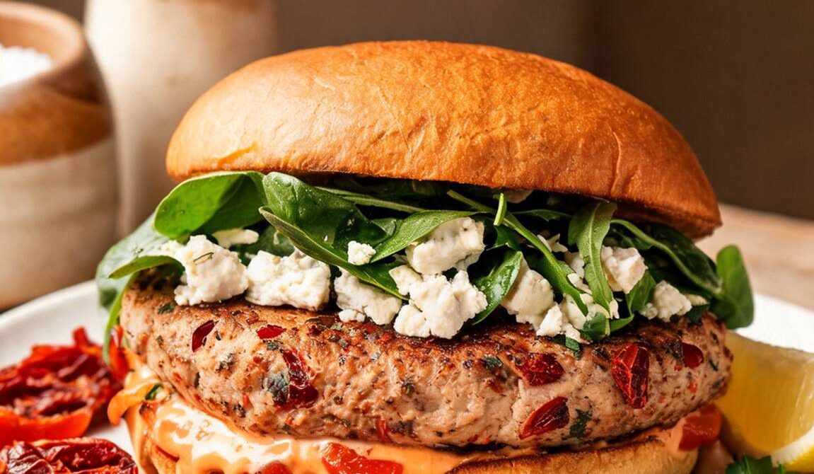 Sun-Dried Tomato Turkey Burgers With Feta